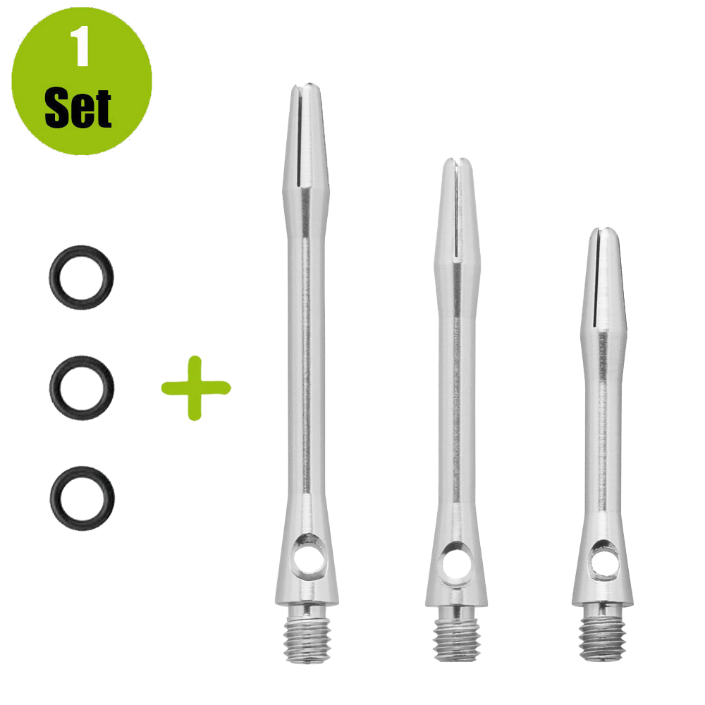 Lena Aluminium Dartshafts + Rubber - Zilver afbeelding