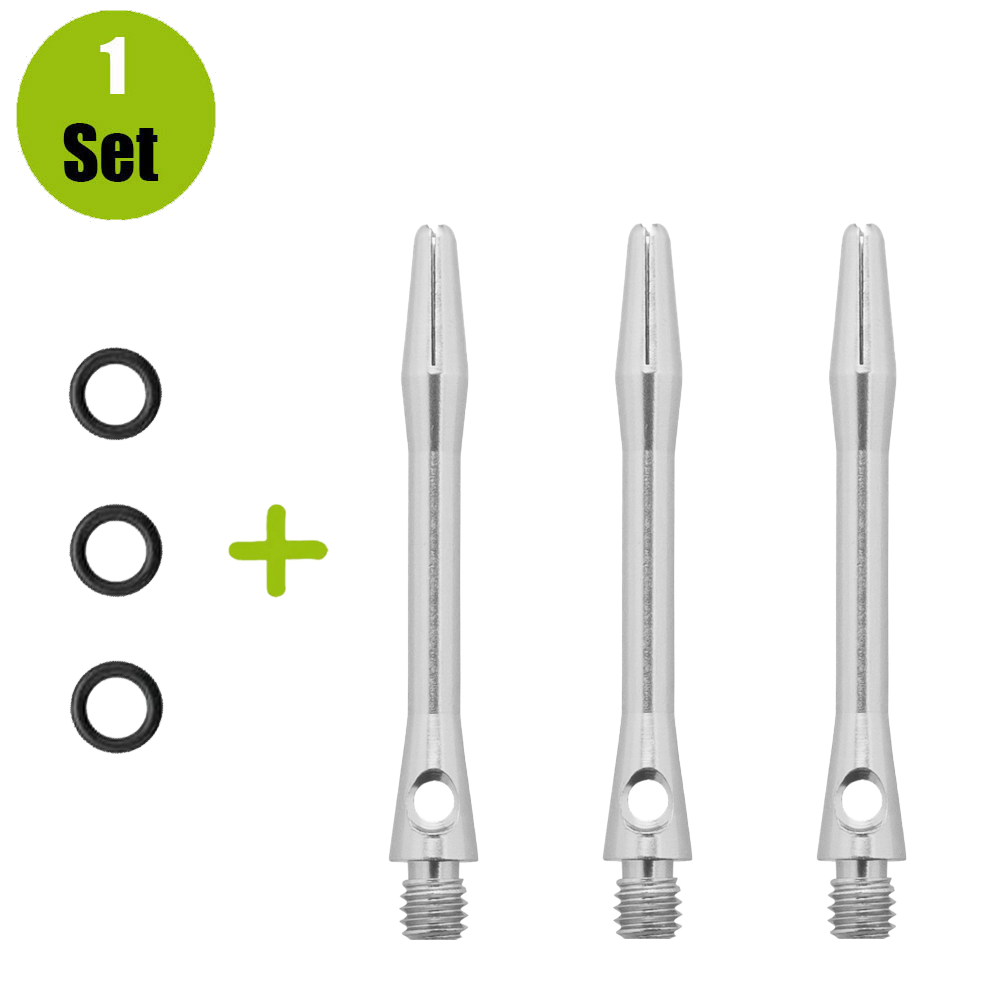 Lena Lena Aluminium Dartshafts + Rubber - Zilver afbeelding