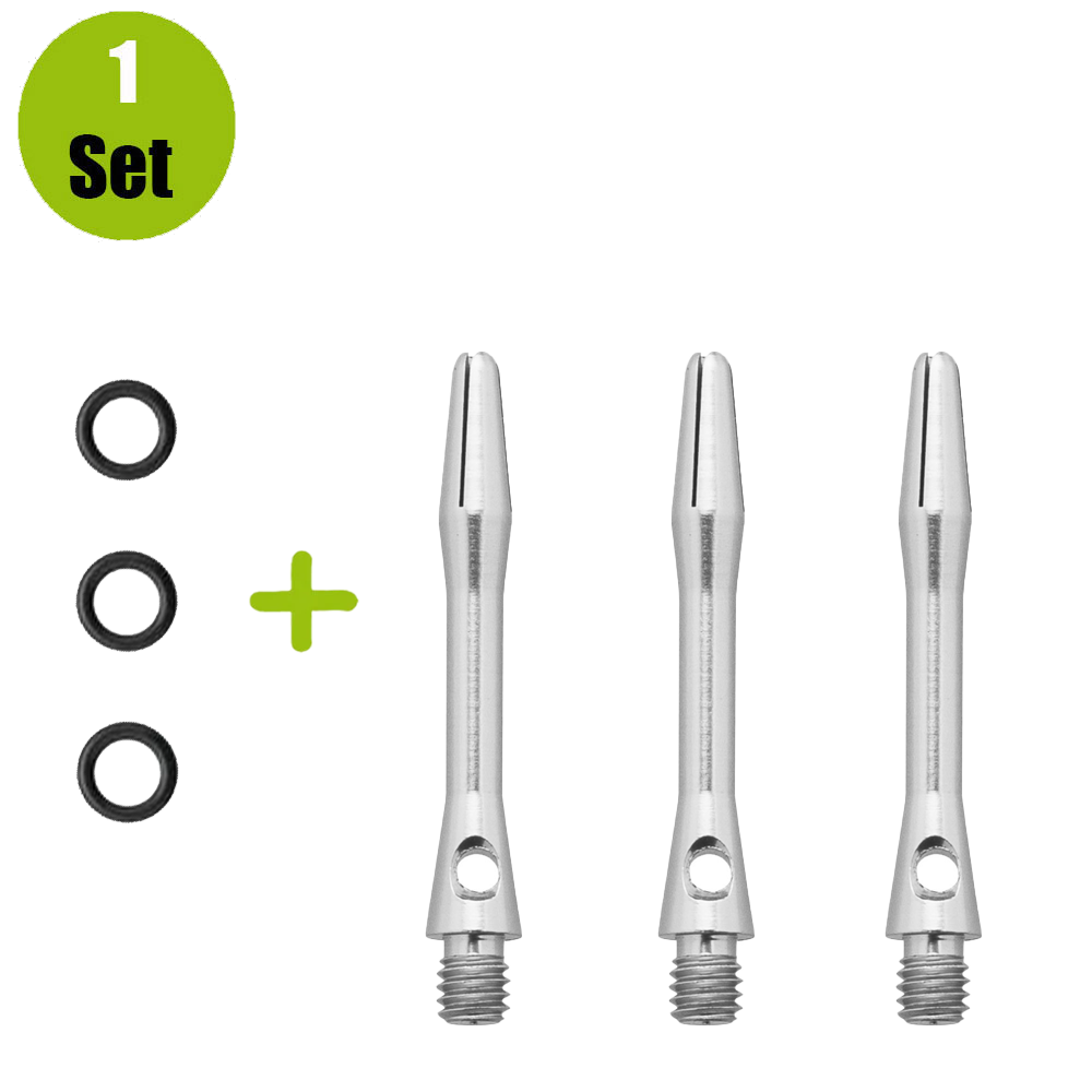 Lena Lena Aluminium Dartshafts + Rubber - Zilver