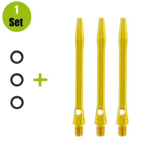 Lena Lena Aluminium Dartshafts + Rubber - Goud Lena Lena Aluminium Dartshafts + Rubber - Goud