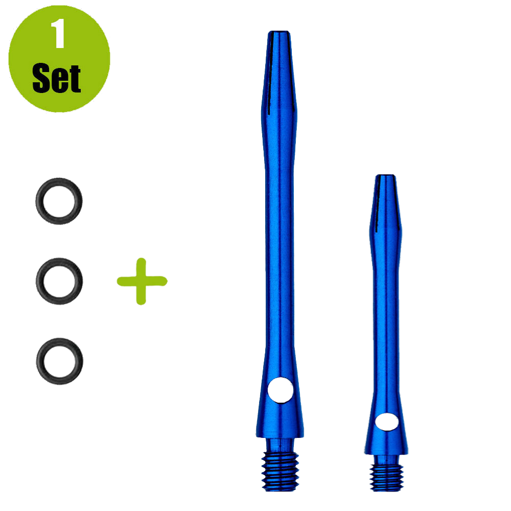 Lena Aluminium Dartshafts + Rubber - Blauw afbeelding