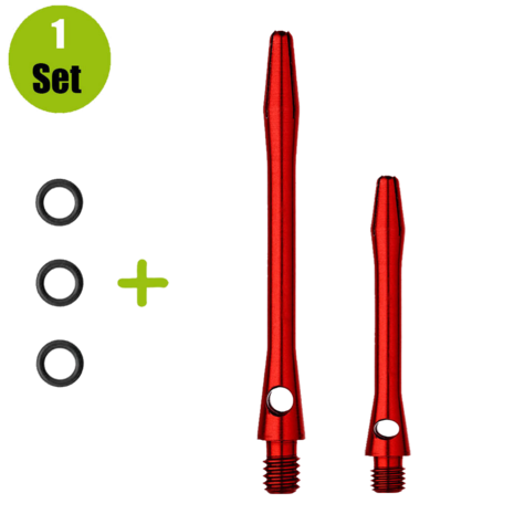 Lena Lena Aluminium Dartshafts + Rubber - Rood