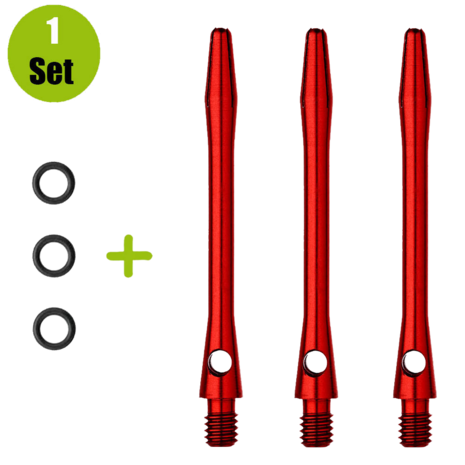 Lena Lena Aluminium Dartshafts + Rubber - Rood