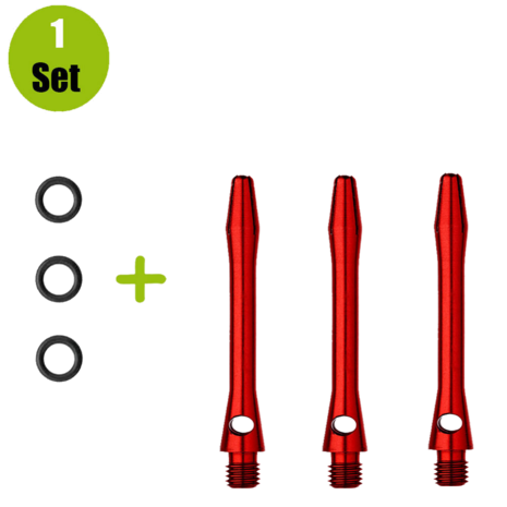Lena Lena Aluminium Dartshafts + Rubber - Rood