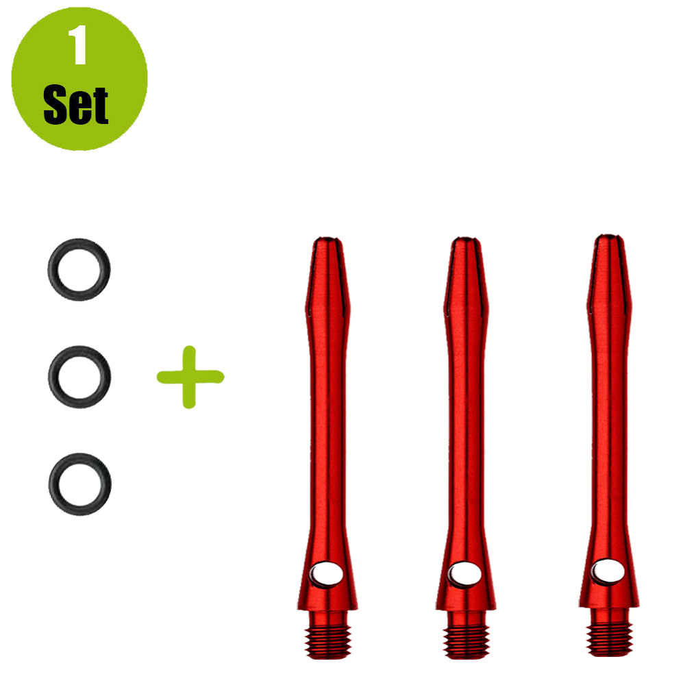Lena Lena Aluminium Dartshafts + Rubber - Rood afbeelding