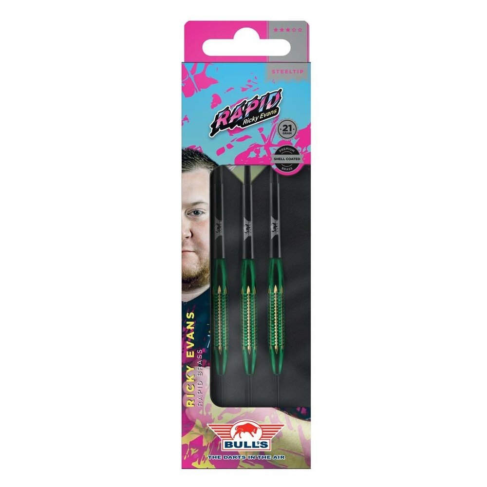 Bulls Ricky Evans Shell Coated Green - 21 Gram - Dartpijlen