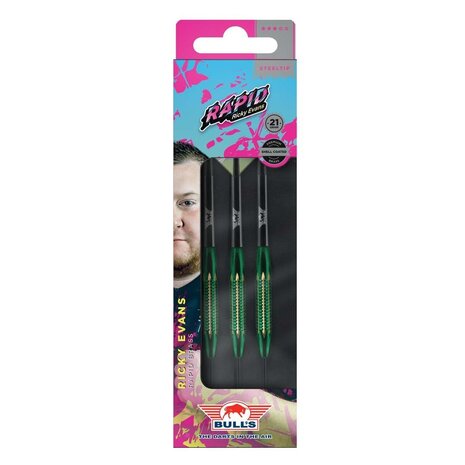 Bulls Ricky Evans Shell Coated Green - 21 Gram - Dartpijlen