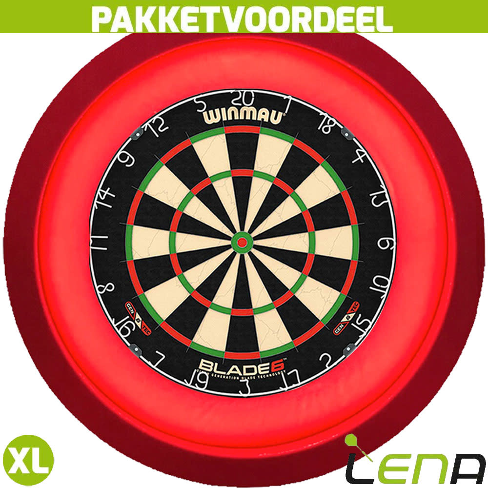 Dartbord Set Verlichting incl Winmau Blade 6⭐ Leiden