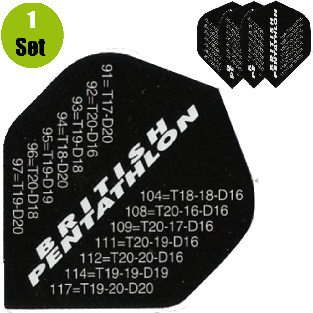 Pentathlon Pentathlon Finish Dartflights - Zwart afbeelding