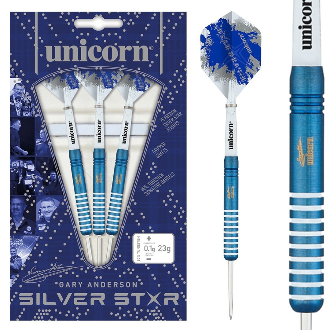 Unicorn Silverstar Blue 80% Gary Anderson