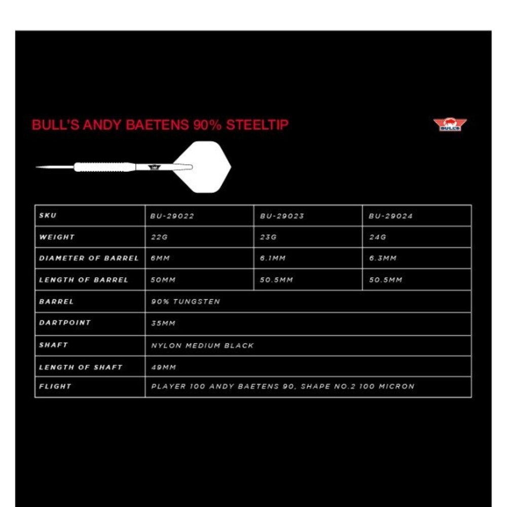 Bulls Andy Beatens 90% - Dartpijlen Bulls Andy Beatens 90% - Dartpijlen