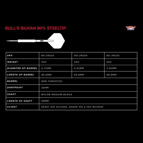 Bulls Silvian 90% - Dartpijlen Bulls Silvian 90% - Dartpijlen