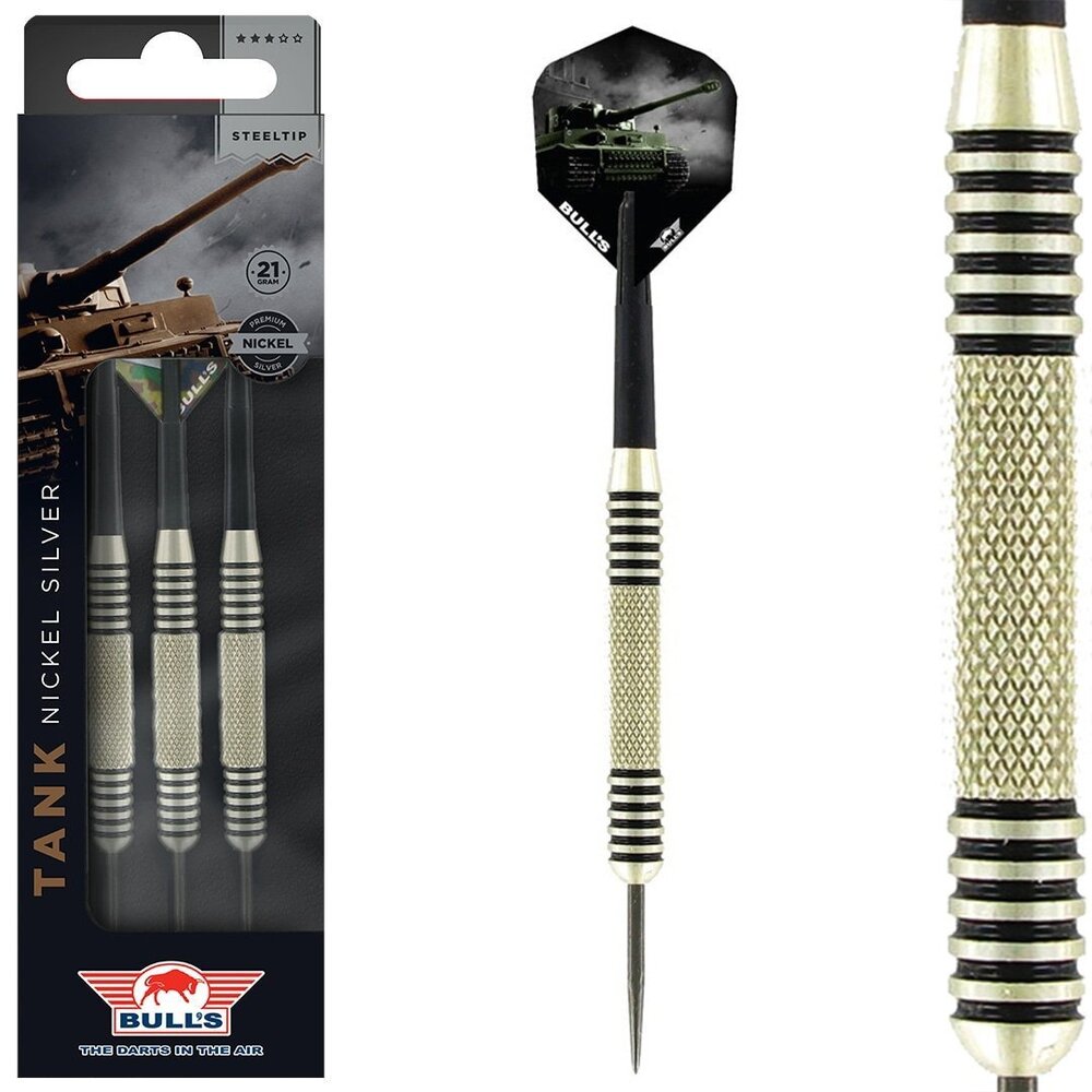 Bulls Tank Nickel Silver 21 gram - Dartpijlen Bulls Tank Nickel Silver 21 gram - Dartpijlen