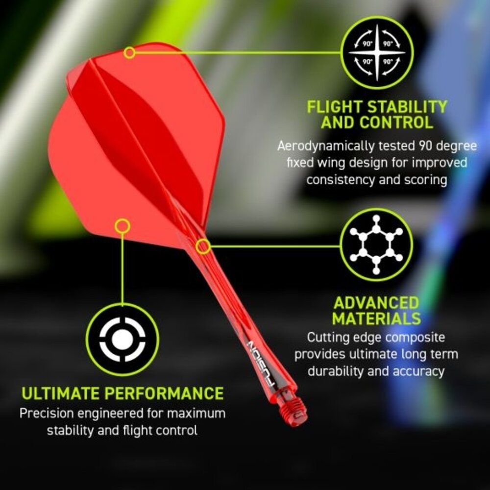 Winmau Winmau Fusion Flight en Shaft - Rood Winmau Winmau Fusion Flight en Shaft - Rood