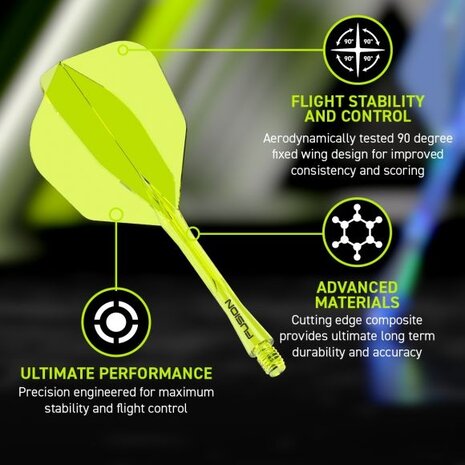 Winmau Winmau Fusion Flight en Shaft - Geel No6 Winmau Winmau Fusion Flight en Shaft - Geel No6