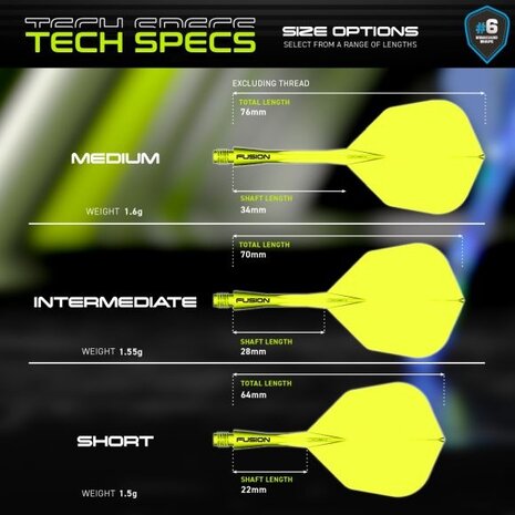 Winmau Winmau Fusion Flight en Shaft - Geel No6 Winmau Winmau Fusion Flight en Shaft - Geel No6
