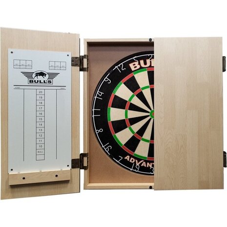 Bulls Bulls Deluxe Dartkabinet Light Oak Bulls Bulls Deluxe Dartkabinet Light Oak