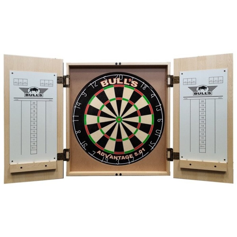 Bulls Bulls Deluxe Dartkabinet Light Oak Bulls Bulls Deluxe Dartkabinet Light Oak