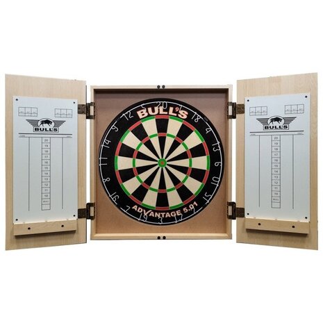 Bulls Bulls Deluxe Dartkabinet Light Oak Bulls Bulls Deluxe Dartkabinet Light Oak