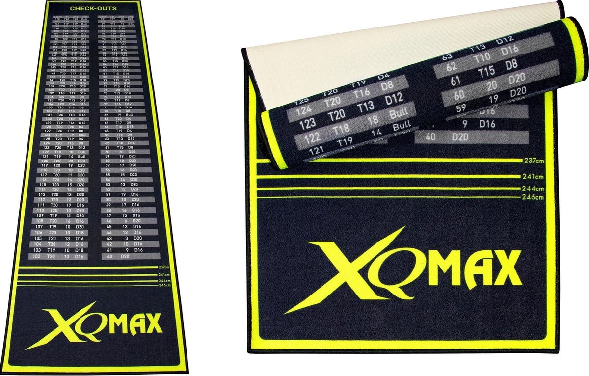 XQmax Finish Dartmat 60 x 285 cm Zwart-Groen