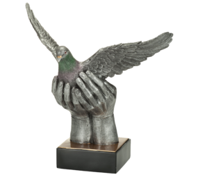 Sportprijzen Leiden Sport Trofee - Duif in Handen Sportprijzen Leiden Sport Trofee - Duif in Handen