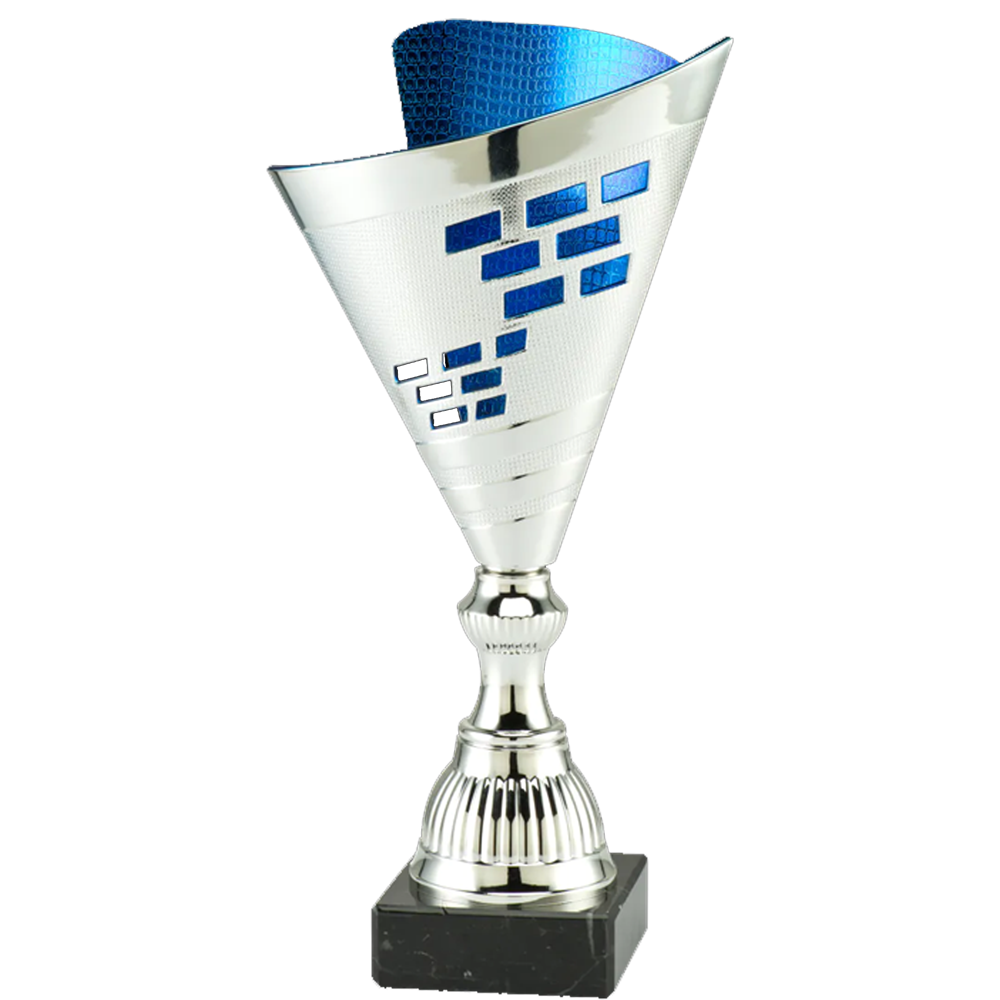 Sportprijzen Leiden Trofee Zilver Blauw ET.381B