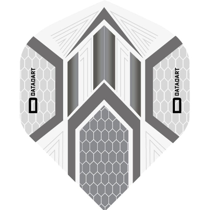 Datadart Dart Flights - Hex Grijs Clear