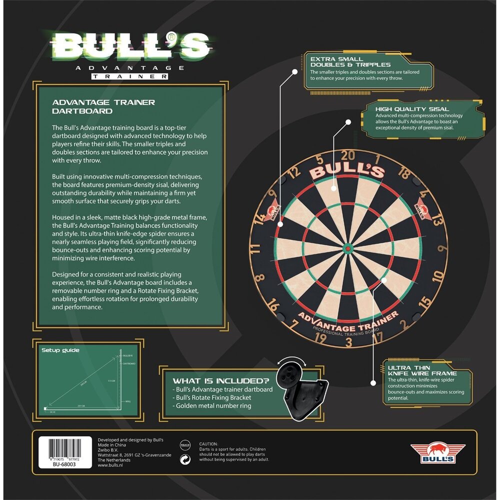 Bulls Advantage Trainer Dartboard Gold Bulls Advantage Trainer Dartboard Gold