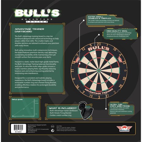Bulls Advantage Trainer Dartboard Gold Bulls Advantage Trainer Dartboard Gold