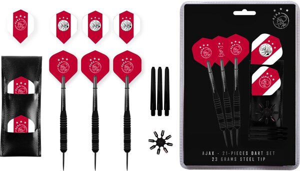 Ajax Officiële Ajax Brass Darts Set - 23 gram - Inclusief extra flights & shafts Ajax Officiële Ajax Brass Darts Set - 23 gram - Inclusief extra flights & shafts