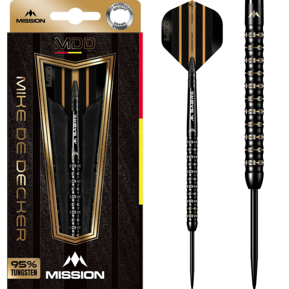 Mission Mike de Decker Darts - Black and Gold - 95%