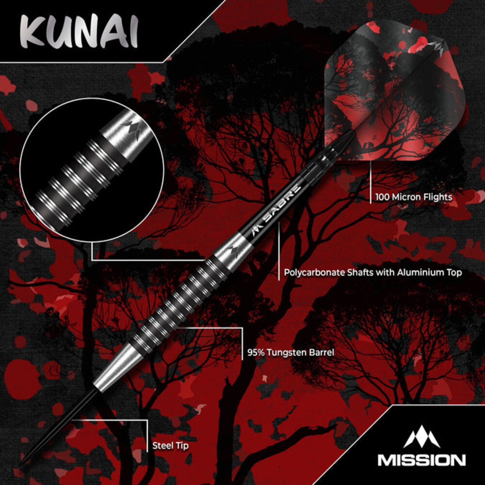 Mission Mission Kunai Black 95% - Dartpijlen