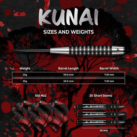 Mission Mission Kunai Black 95% - Dartpijlen