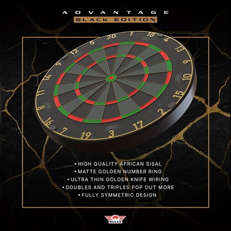 Bulls Bulls Advantage Black Dartboard Bulls Bulls Advantage Black Dartboard
