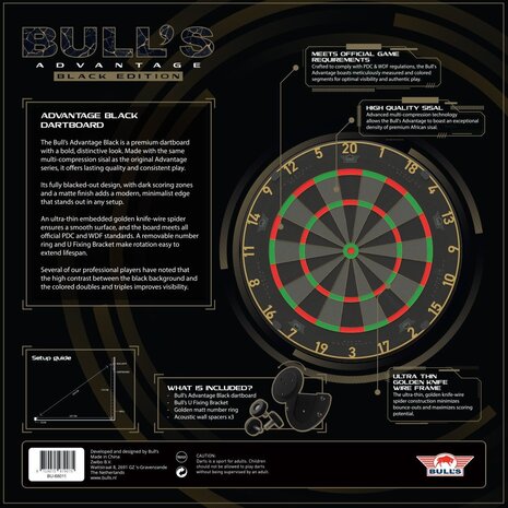Bulls Bulls Advantage Black Dartboard Bulls Bulls Advantage Black Dartboard