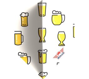 Bulls Design 100 Beer Cartoon
