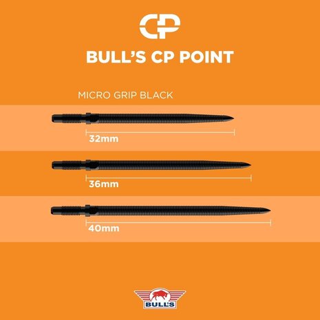 Bulls Bulls CP Micro Grip Points - Black Bulls Bulls CP Micro Grip Points - Black