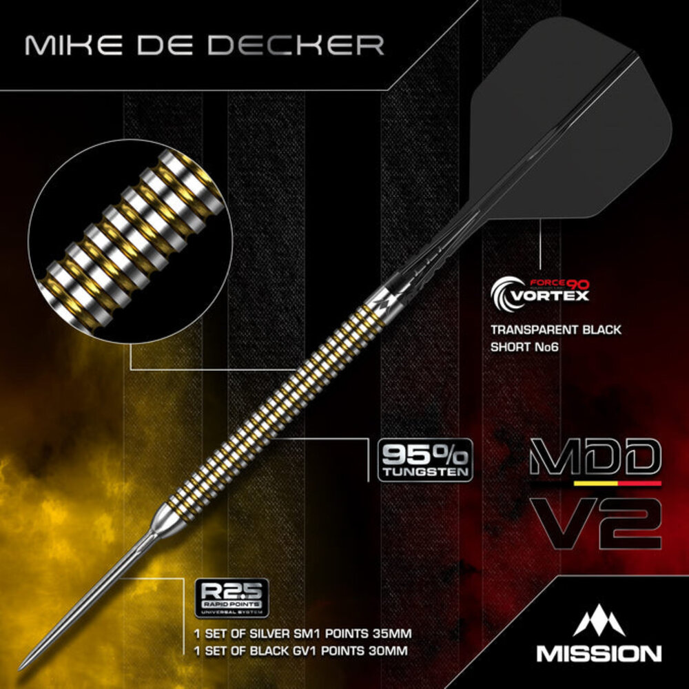Mission Mission Mike de Decker V2 Rapid Point 95% - Darts Mission Mission Mike de Decker V2 Rapid Point 95% - Darts