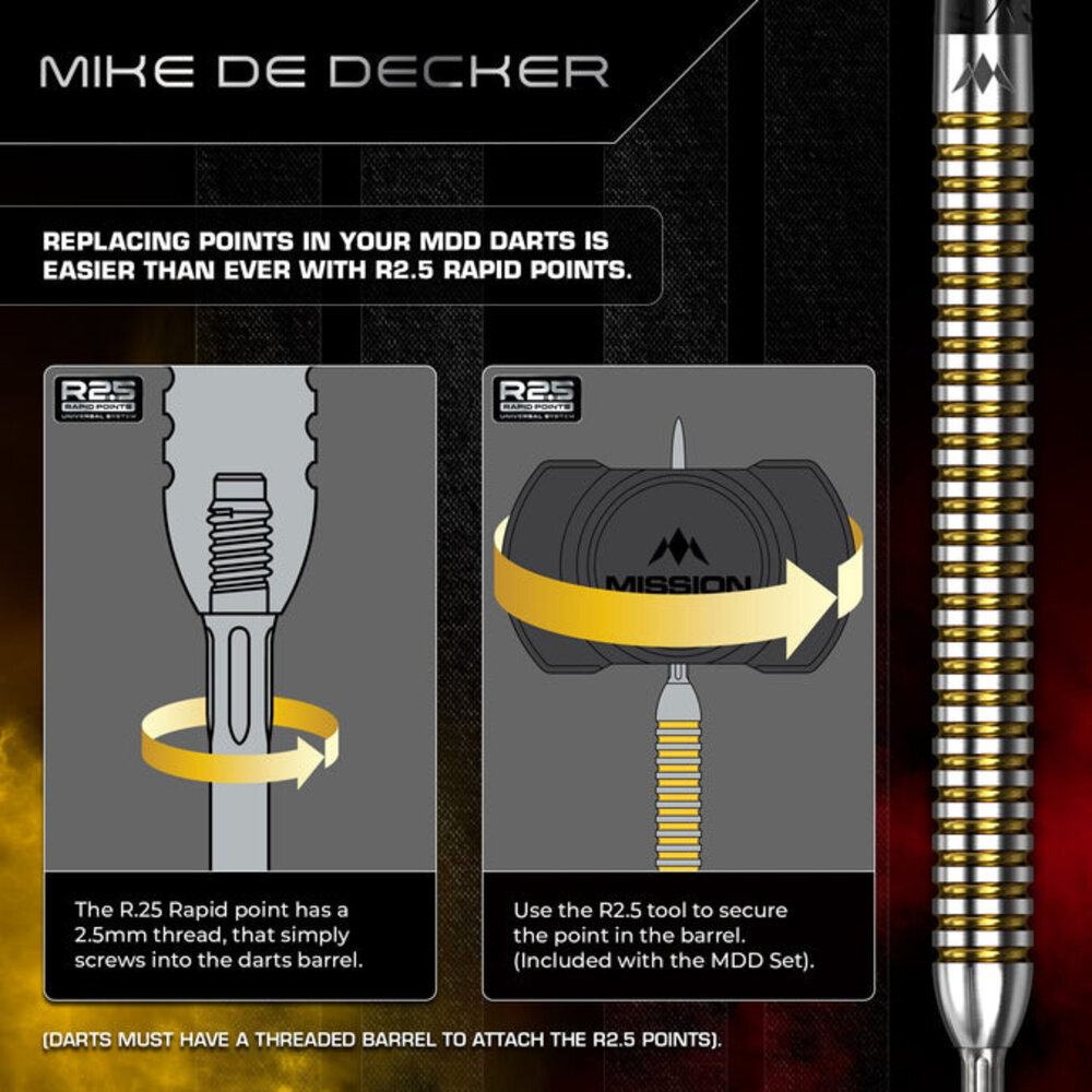 Mission Mission Mike de Decker V2 Rapid Point 95% - Darts Mission Mission Mike de Decker V2 Rapid Point 95% - Darts