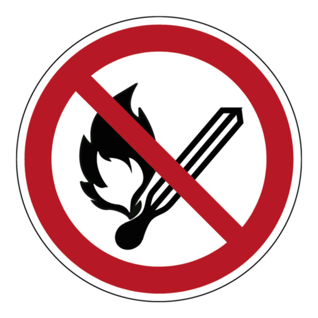 Vuur, open vlam en roken verboden pictogram