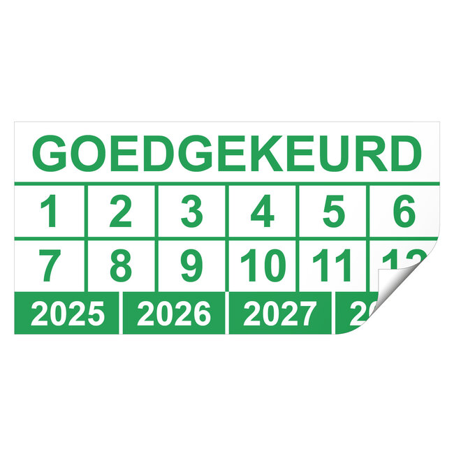 Keuringssticker goedgekeurd rechthoek