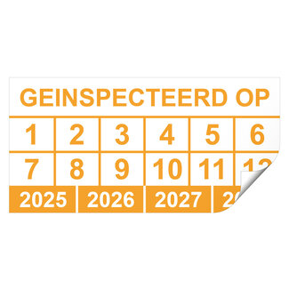 Keuringssticker geïnspecteerd op rechthoek