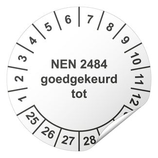 Keuringssticker NEN 2484 goedgekeurd tot