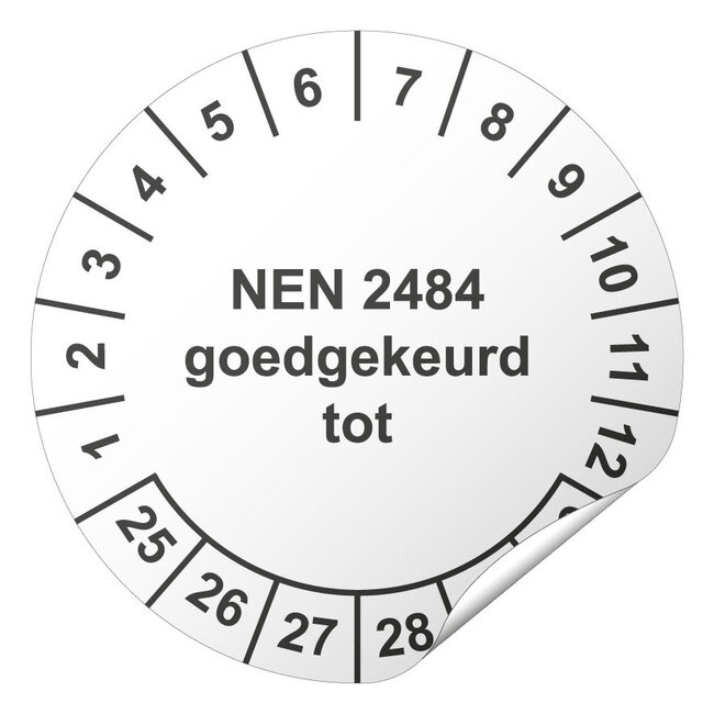 Keuringssticker NEN 2484 goedgekeurd tot