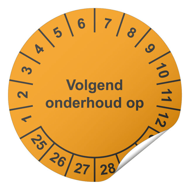 Keuringssticker Volgend onderhoud op