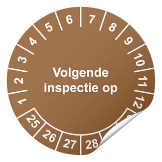 Keuringssticker Volgende inspectie op