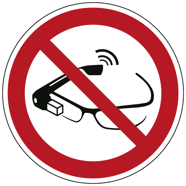 Gebruik van slimme brillen verboden pictogram