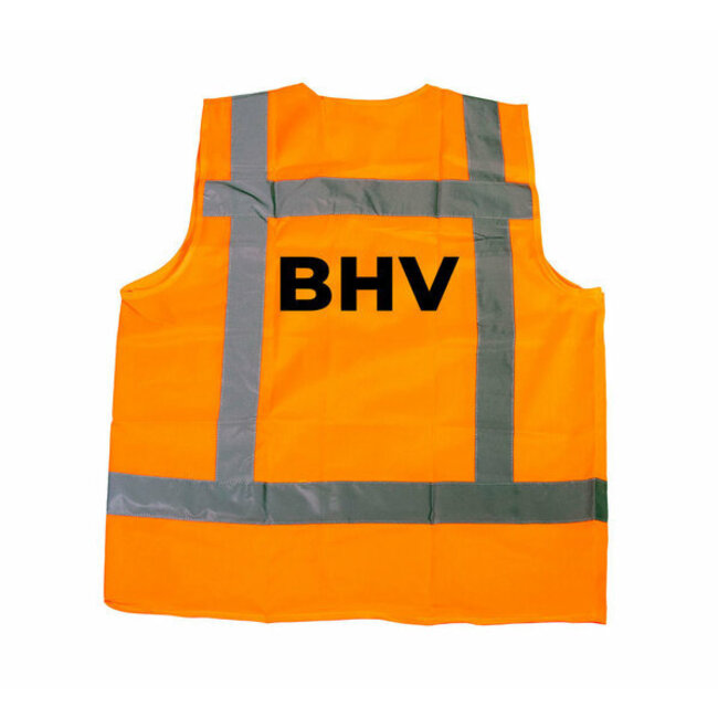 RWS veiligheidshesje BHV op rug en borst oranje