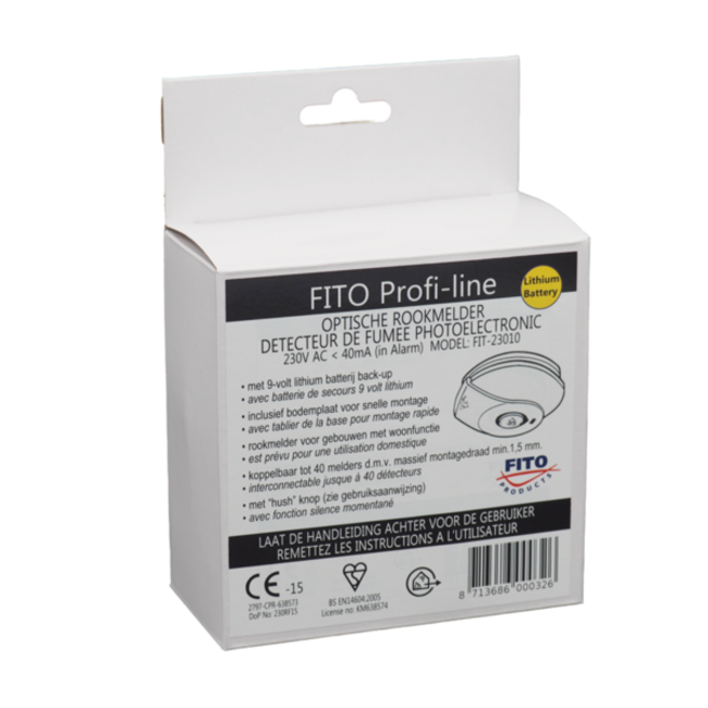 Fito Optische rookmelder 230V incl. 9V lithium back-up