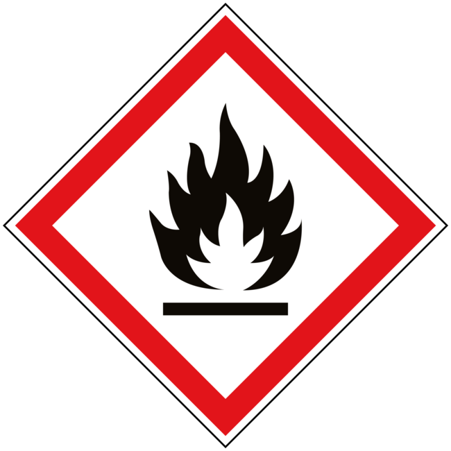 GHS 02 ontvlambare stoffen sticker